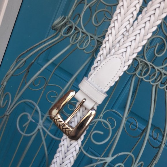 Genuine Leather Belt Braided White Woven Multi Loop Real Leather Belt Womens main image 6